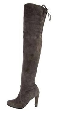 Stuart Weitzman Womens Highland High Heel Over the Knee Boot US 6 Grey Suede GUC